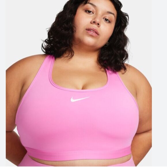 Nike Other - NWT NIKE SWOOSH MEDIUM SUPPORT PADDED SPORTS BRA PINK  1X